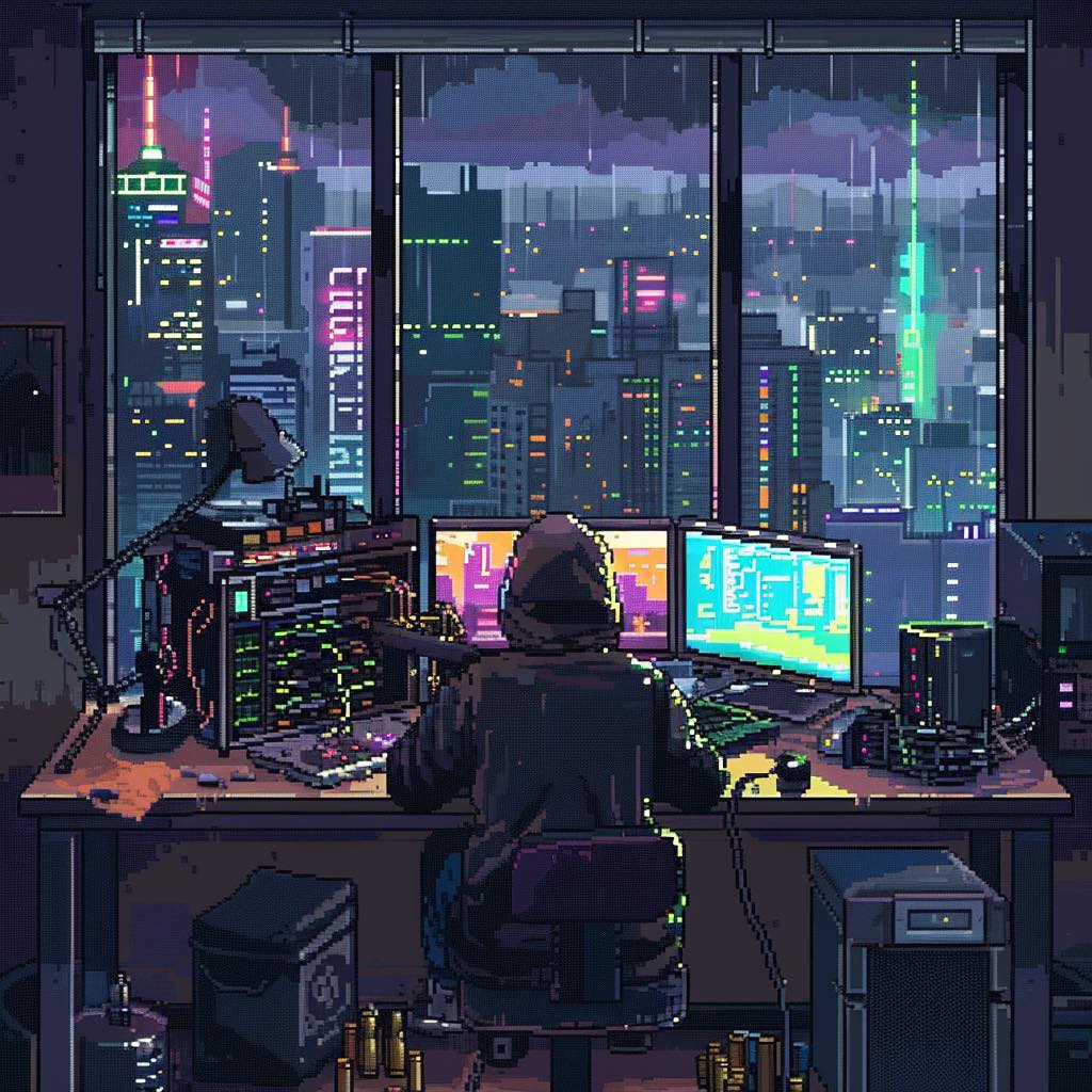 The meme is a screenshot of a popular internet meme "I Can See Your House" from the video game "Counter-Strike". The image shows a hacker (or "I Can See Your House") sitting in front of multiple computer screens, with a city skyline visible through the window behind them. The text "I can see your house" is displayed on the screen in the center, implying that the hacker has accessed the victim's computer and is now able to see their home.
